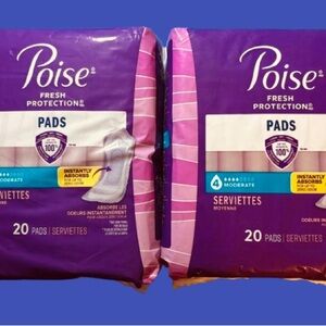 Lot Of 2 Poise Fresh Protection Pads 20 ct New